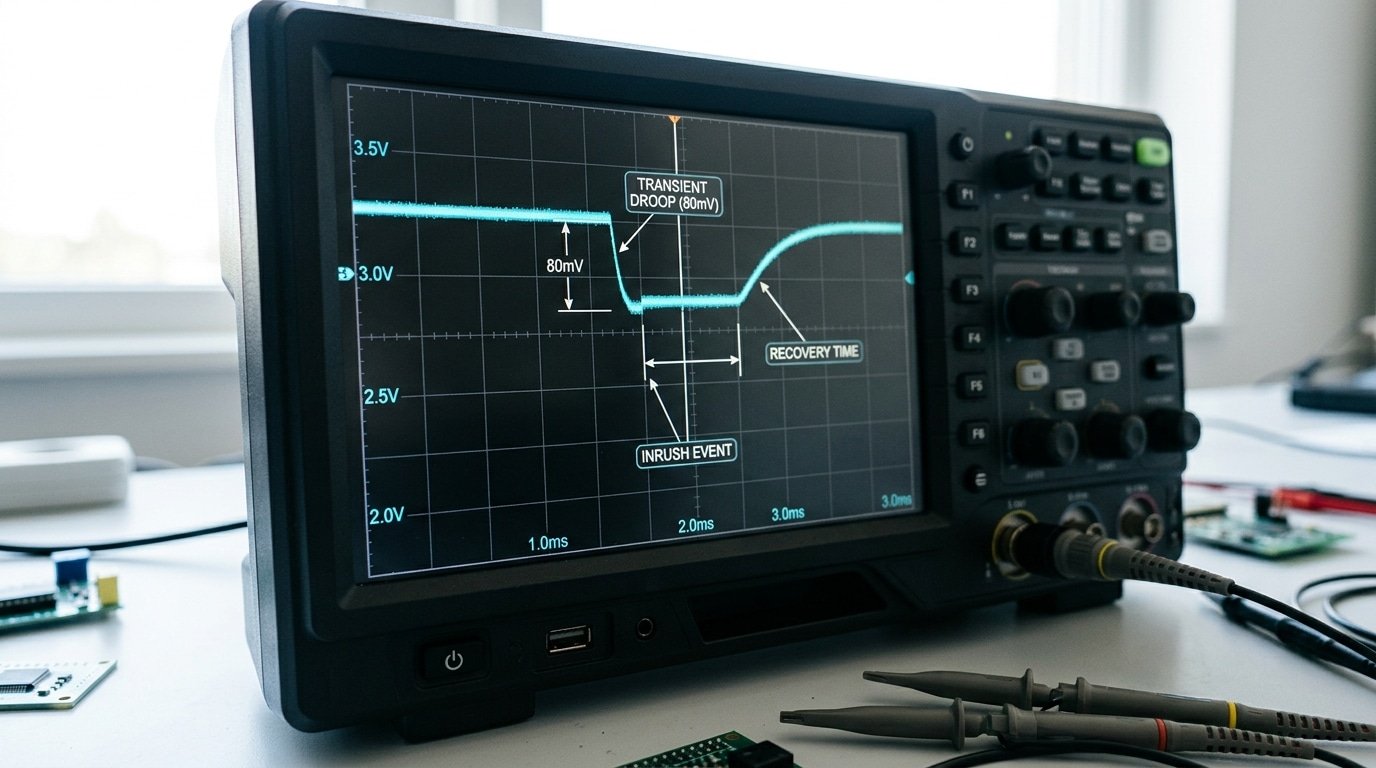TI voltage regulator chip selection guide load current and transient response waveform
