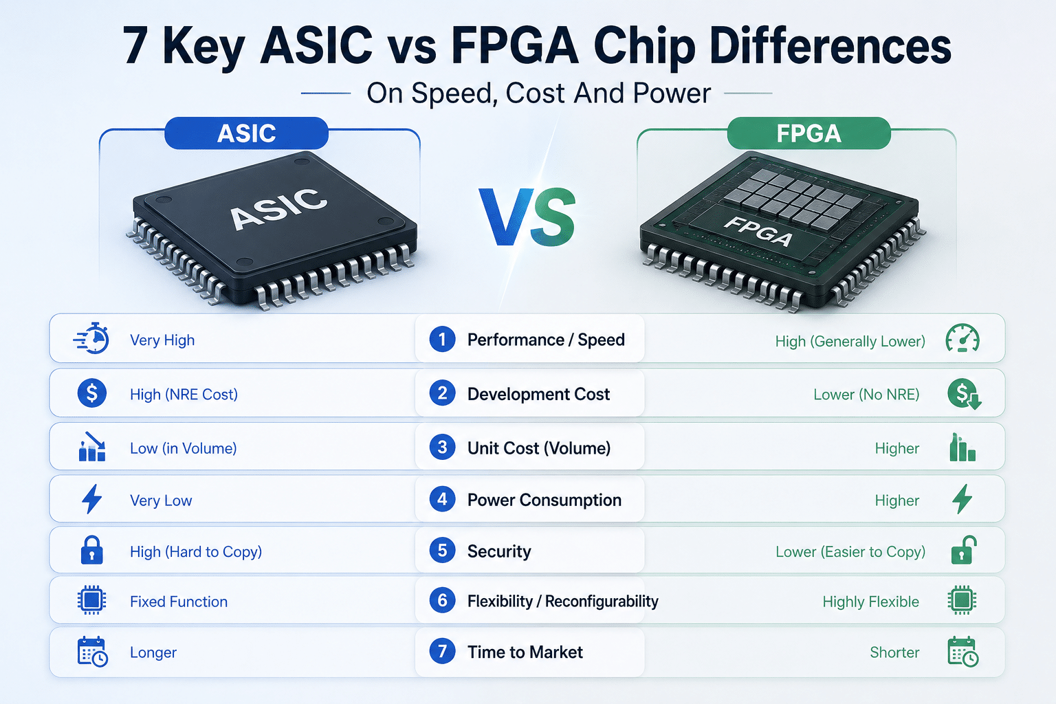 7 Key ASIC vs FPGA Chip Differences On Speed Cost And Power