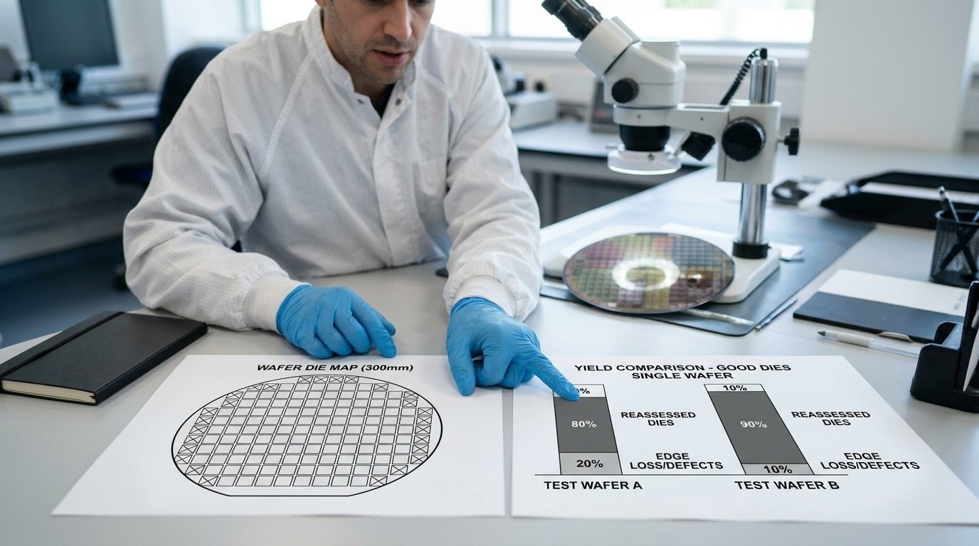 electronic chip price per unit affected by die size and wafer yield