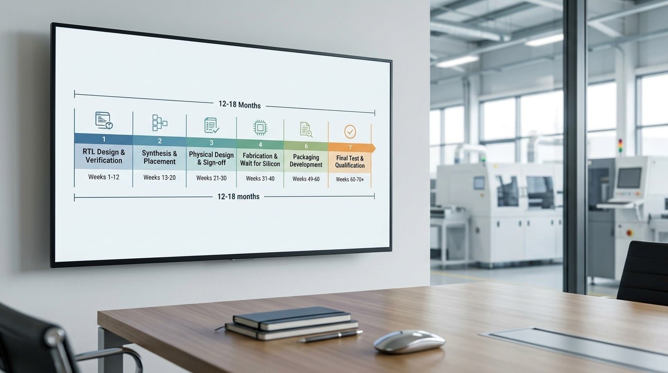 lead time for custom chip manufacturing seven stages timeline