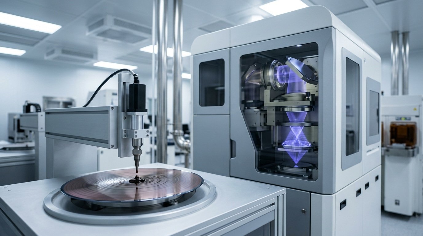 photolithography photoresist coating step in semiconductor fabrication process steps