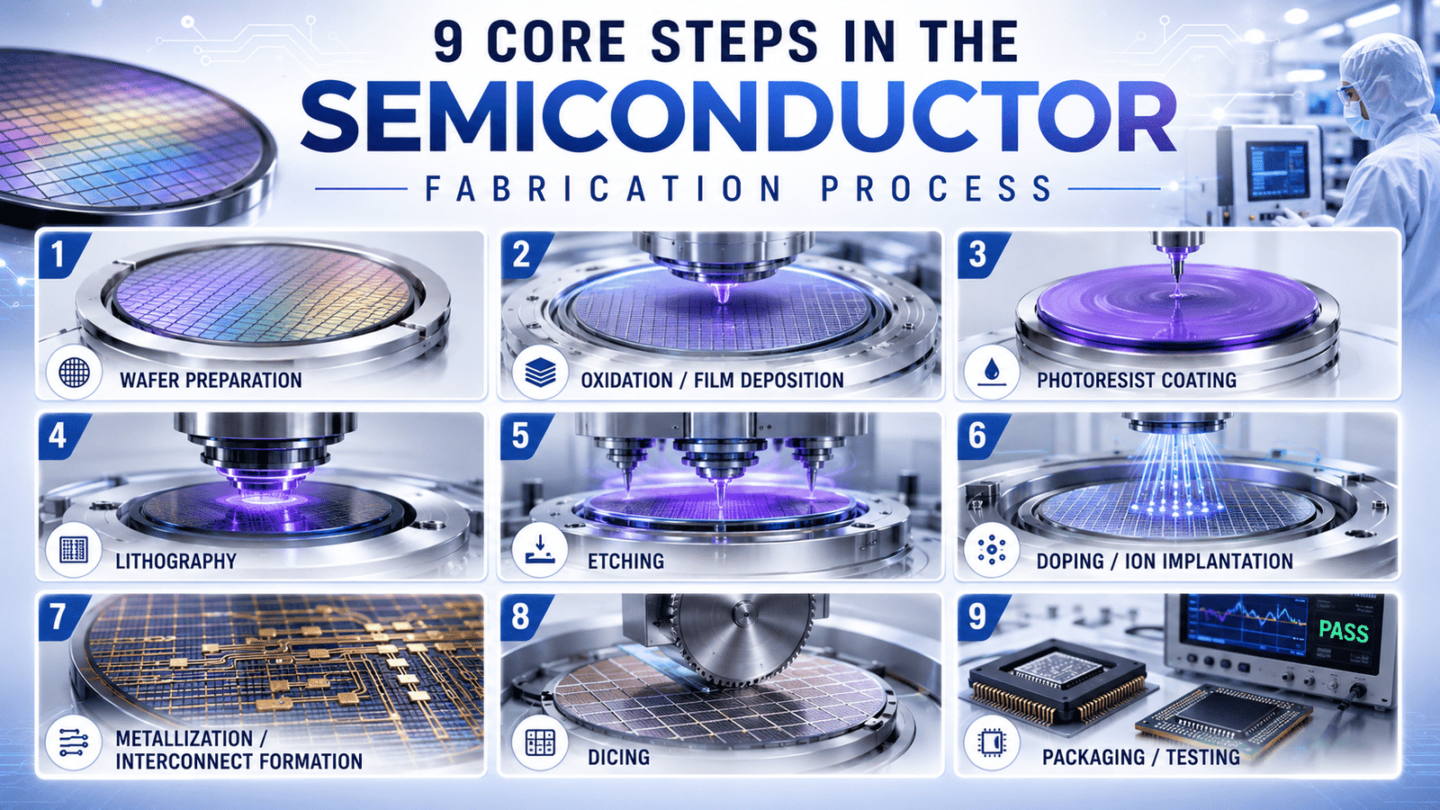 9 Core Steps in the Semiconductor Fabrication Process
