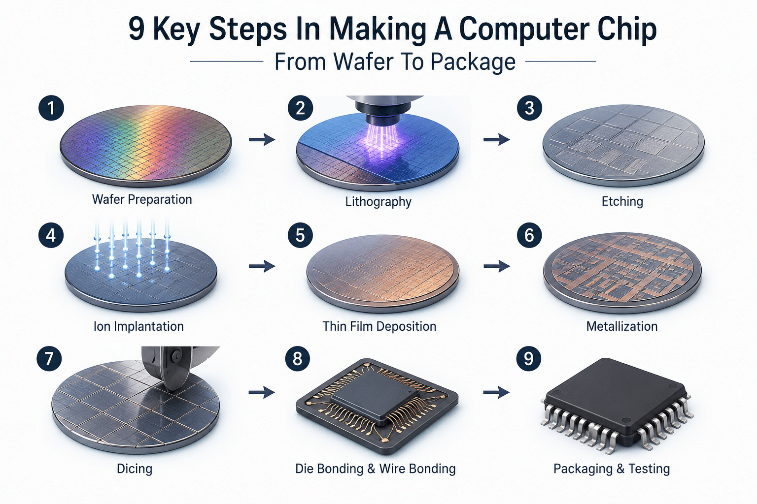 9 Key Steps In Making A Computer Chip From Wafer To Package