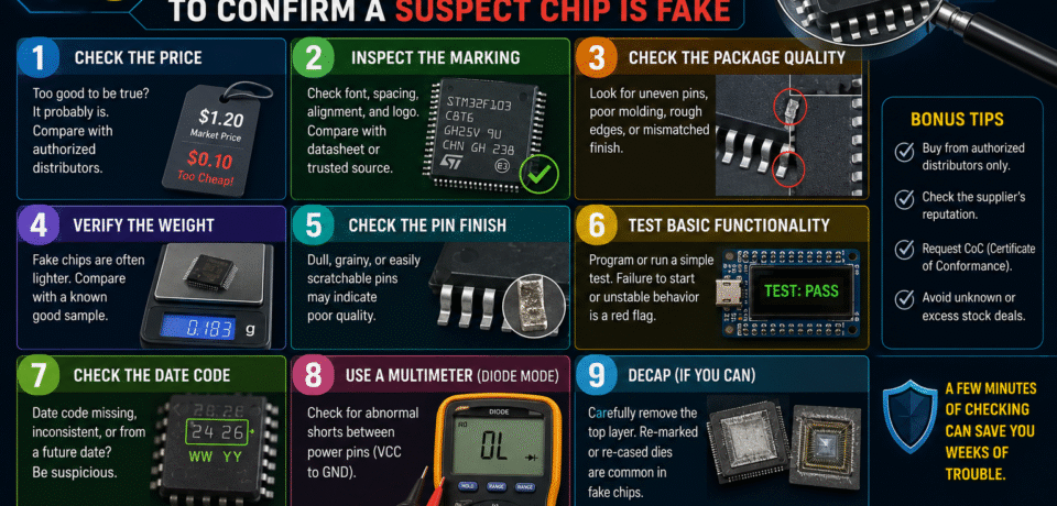 9 Low Cost Checks To Confirm A Suspect Chip Is Fake