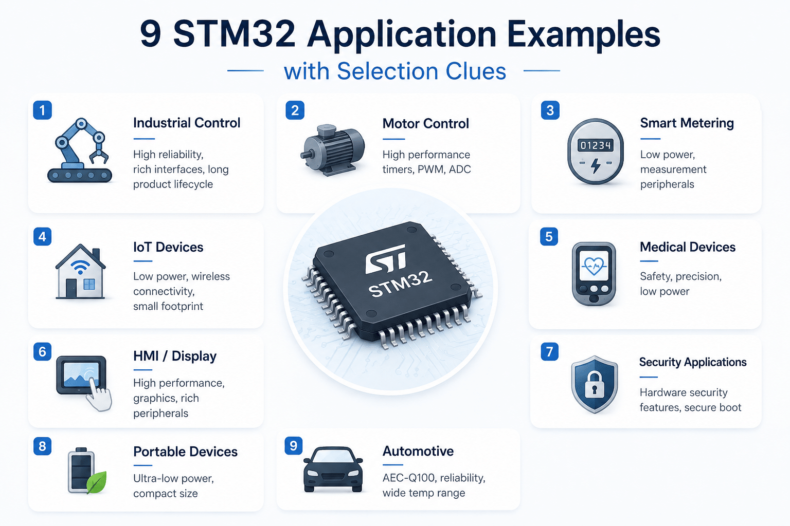 9 STM32 application examples with selection clues