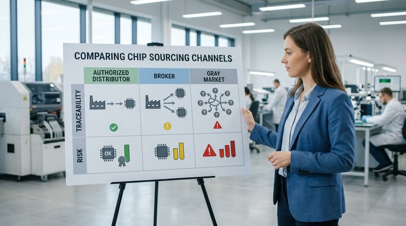 electronic chip suppliers for manufacturers comparison of authorized distributors brokers gray market