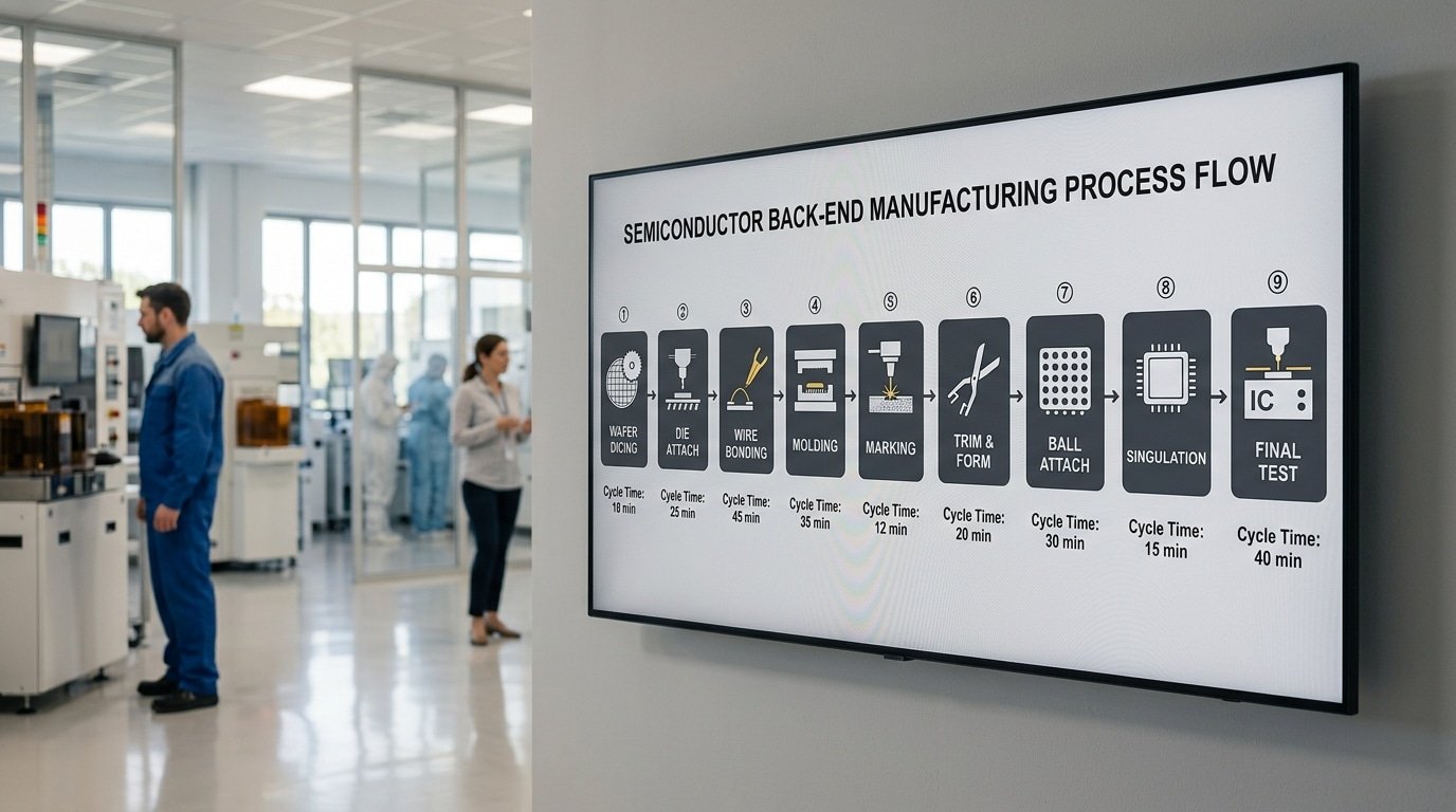 chip packaging and assembly process step by step flow from wafer to finished package