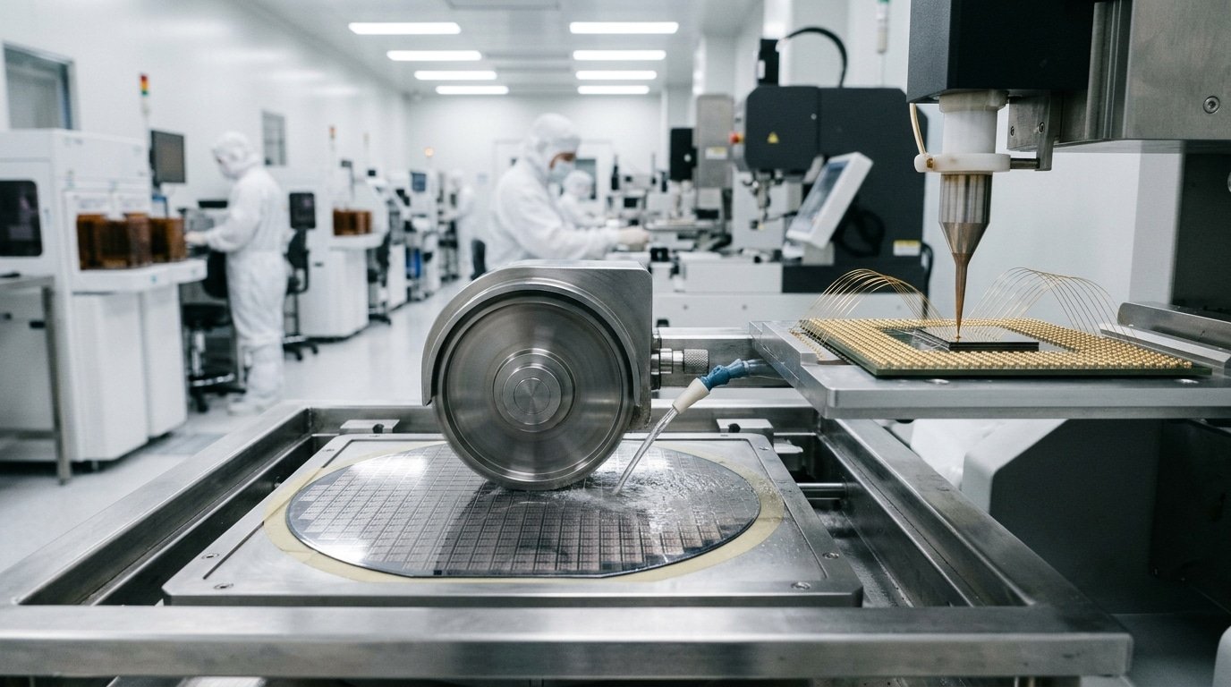 back-end chip wafer manufacturing equipment dicing and wire bonding