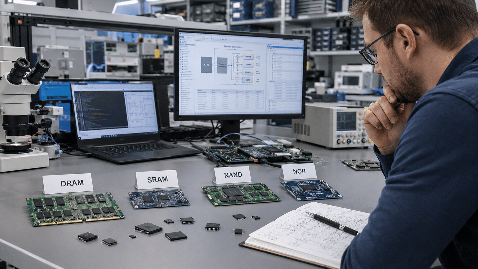 DRAM vs SRAM vs NAND vs NOR which memory should you use