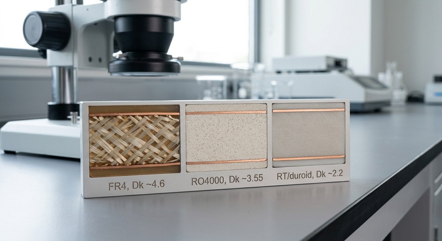 Rogers PCB material families vs FR4 laminate structure comparison