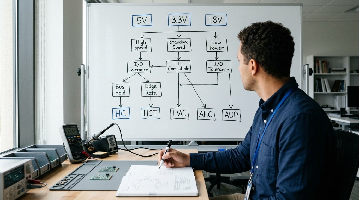 how to choose a logic IC decision tree starting from voltage rail