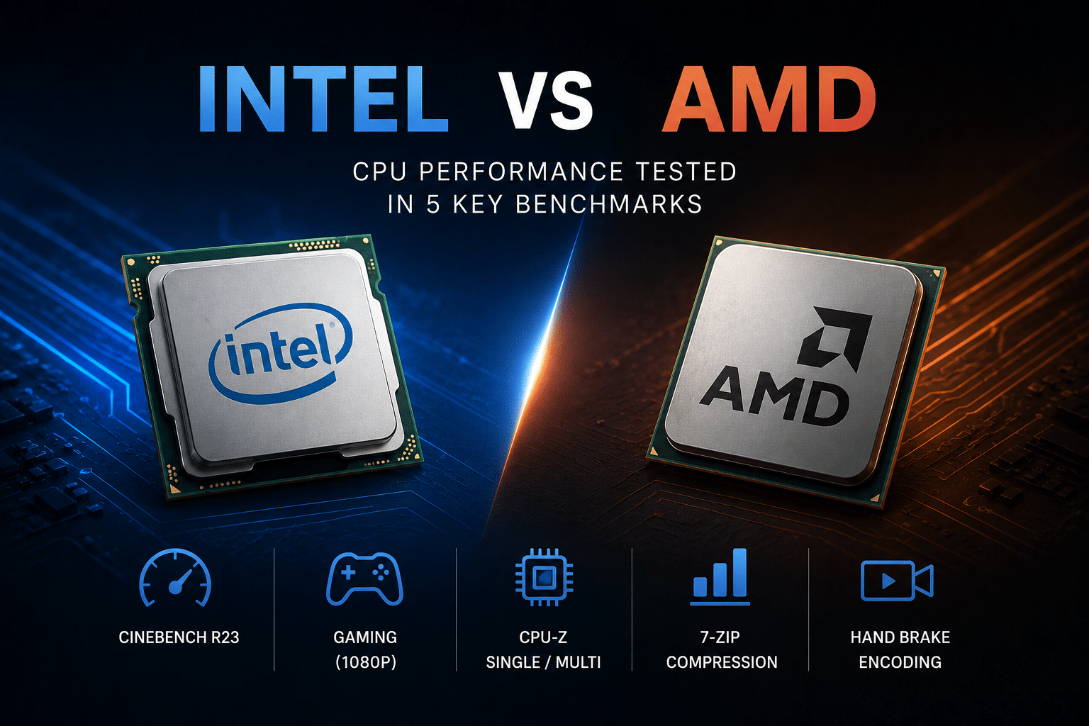 Intel vs AMD CPU performance tested in 5 key benchmarks