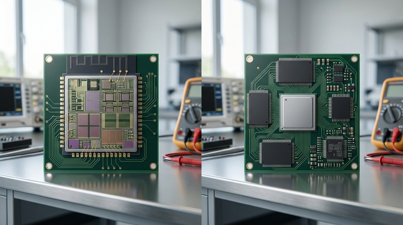 microcontroller vs microprocessor chip internal components comparison