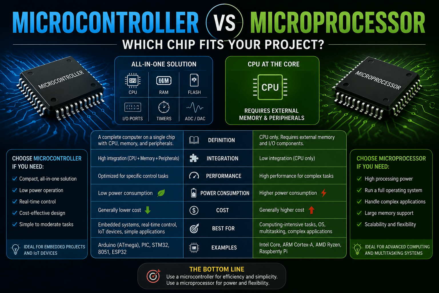 Microcontroller vs Microprocessor Which Chip Fits Your Project