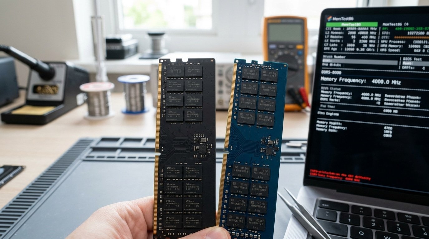 Comparison of Samsung and SK Hynix storage chips DDR5 overclocking B-die vs A-die