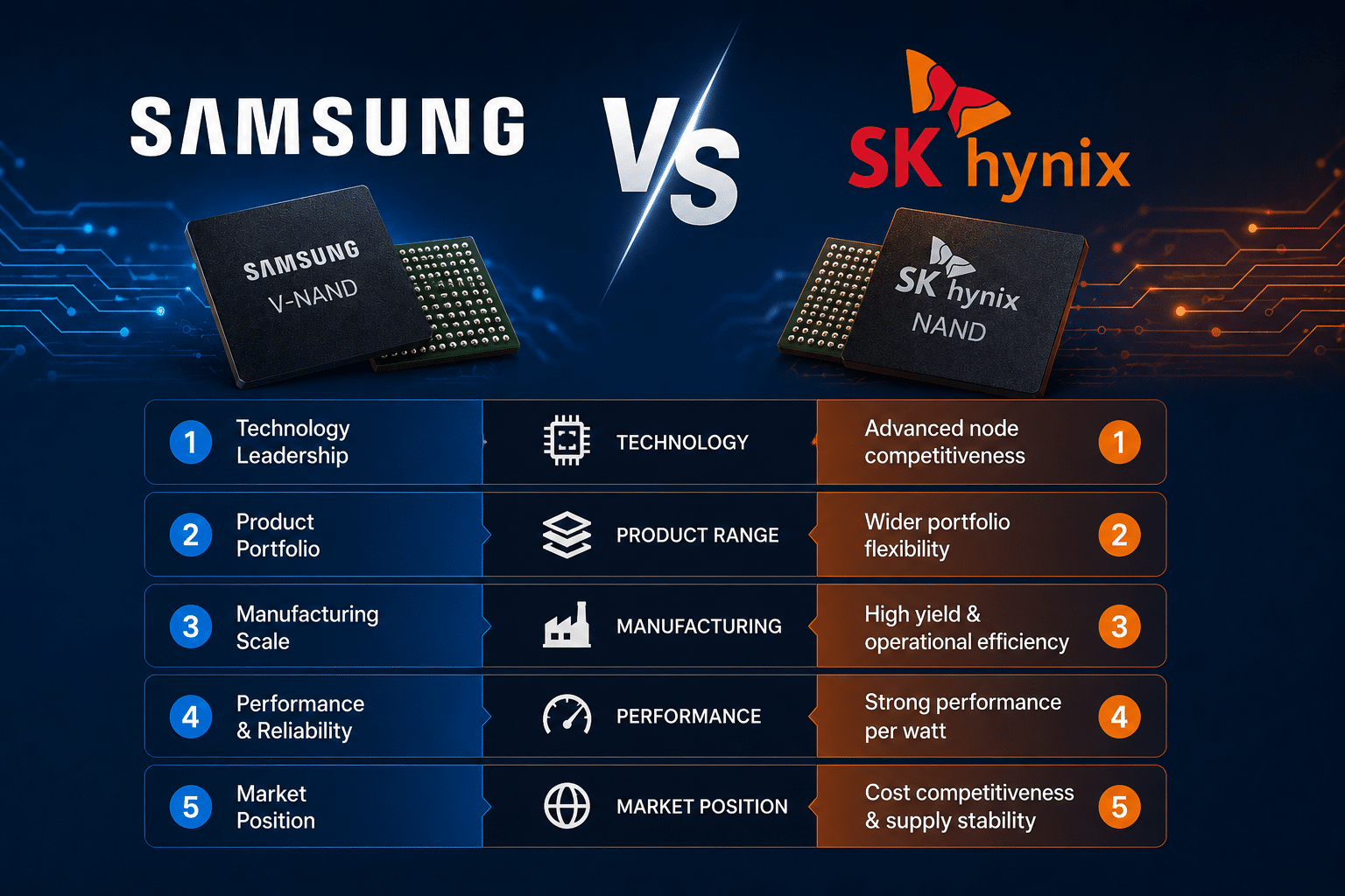 Samsung vs SK Hynix 5 Key Storage Chip Differences That Matter