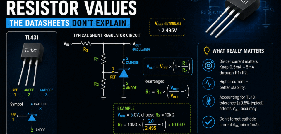 TL431 resistor values the datasheets don’t explain