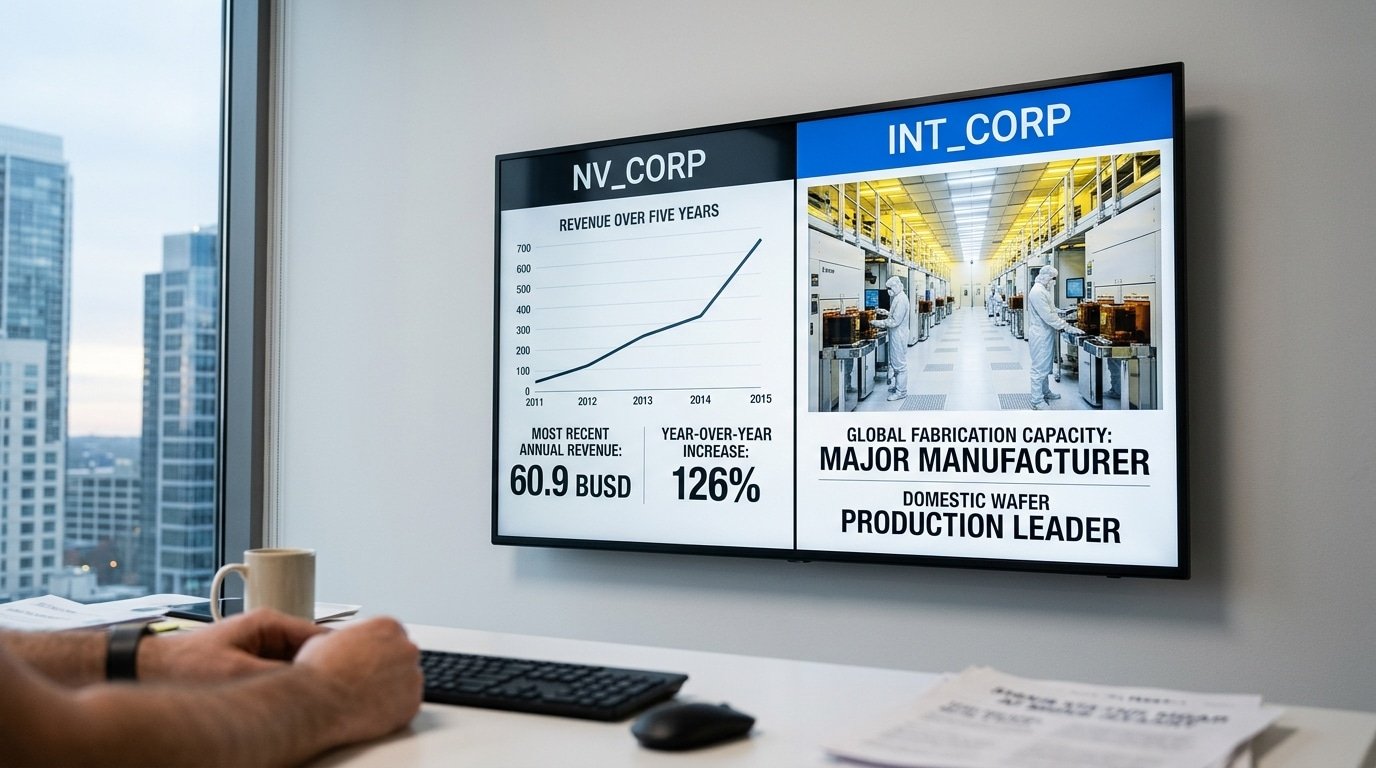 Which is the largest chip manufacturer in the United States Nvidia versus Intel by revenue and fab capacity