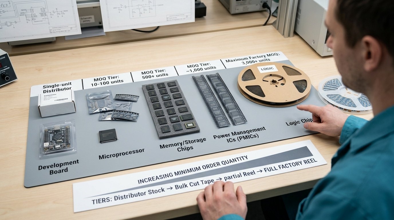 minimum order quantity electronic chips comparison by category